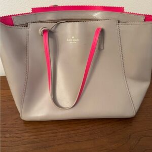 Kate Spade Gray and Pink Structured Tote
